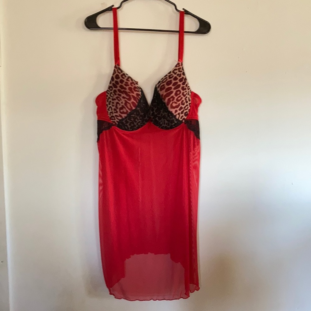 Red Sheer Negligee Size 3X